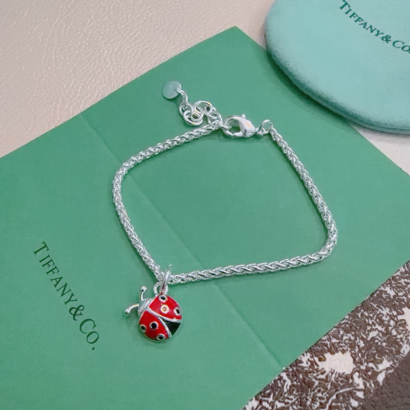 Tiffany & Co. Sterling Silver Ladybug Charm Bracelet